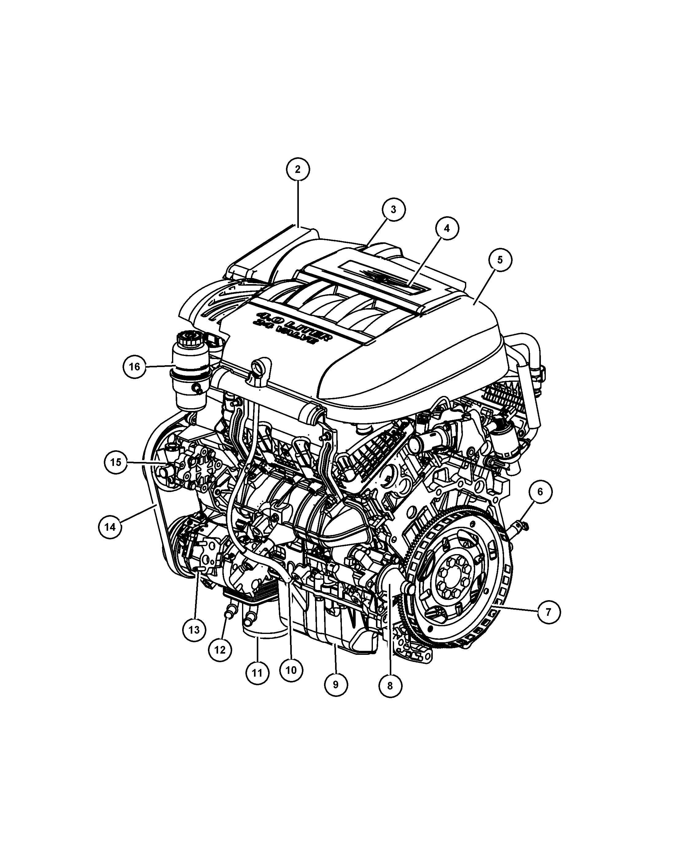 Chrysler 4608 800AE - Engine assembly and identification 4.0l [egq]: 1 pcs. onlydrive.pro