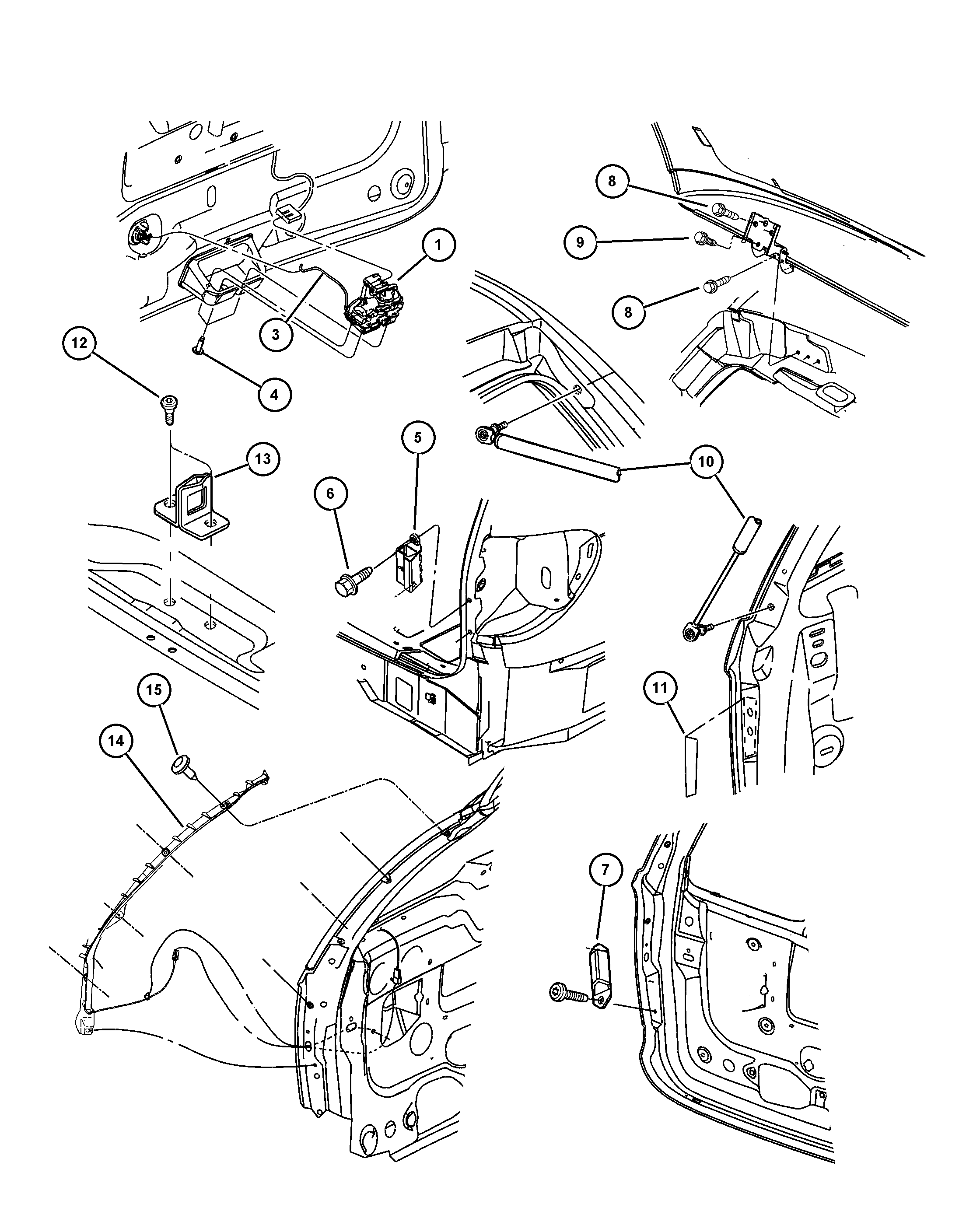 Chrysler 4894 554AB - Lifgate panel attaching parts: 2 pcs. onlydrive.pro