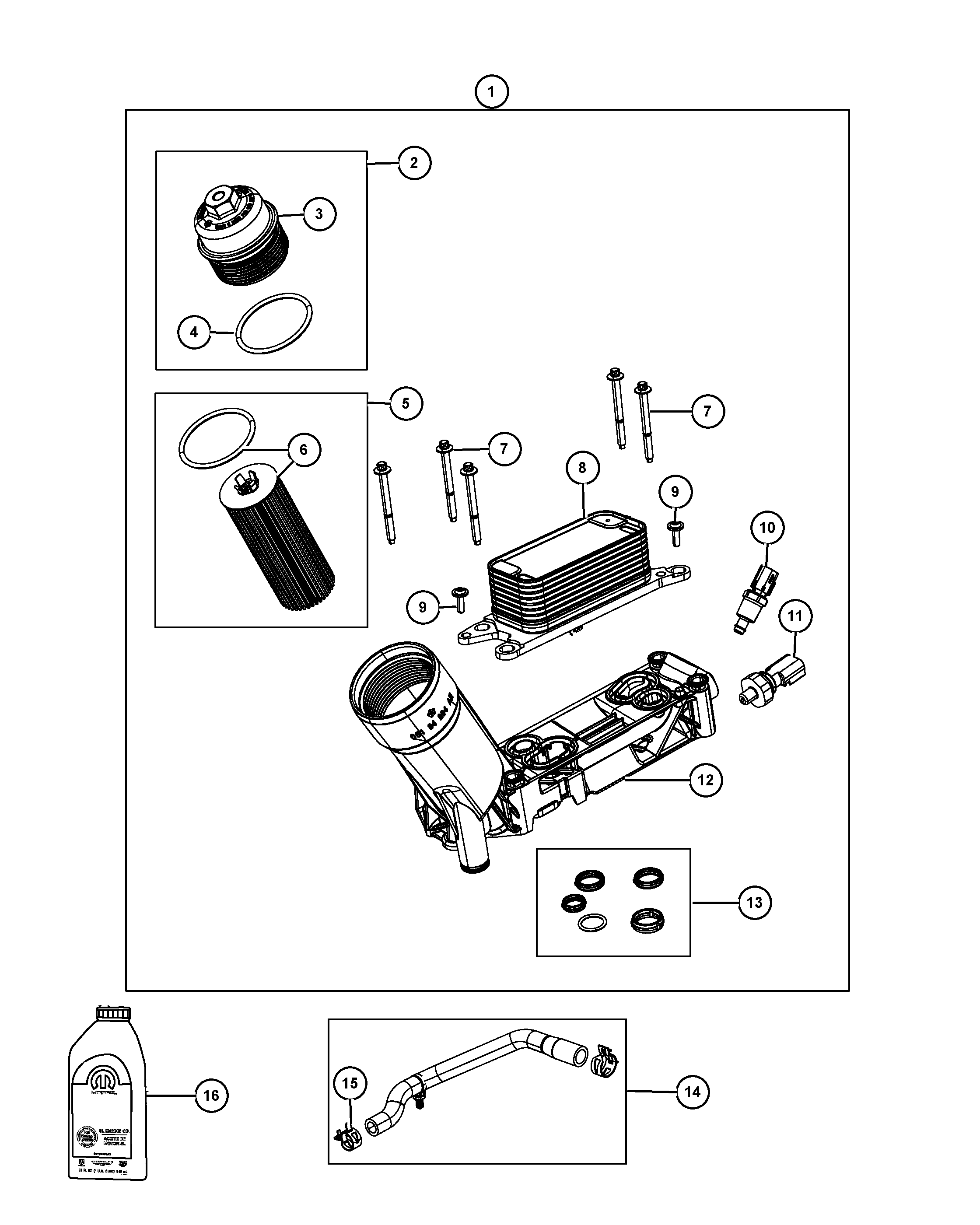 Chrysler 5184 294AE - Масляный радиатор, двигательное масло onlydrive.pro