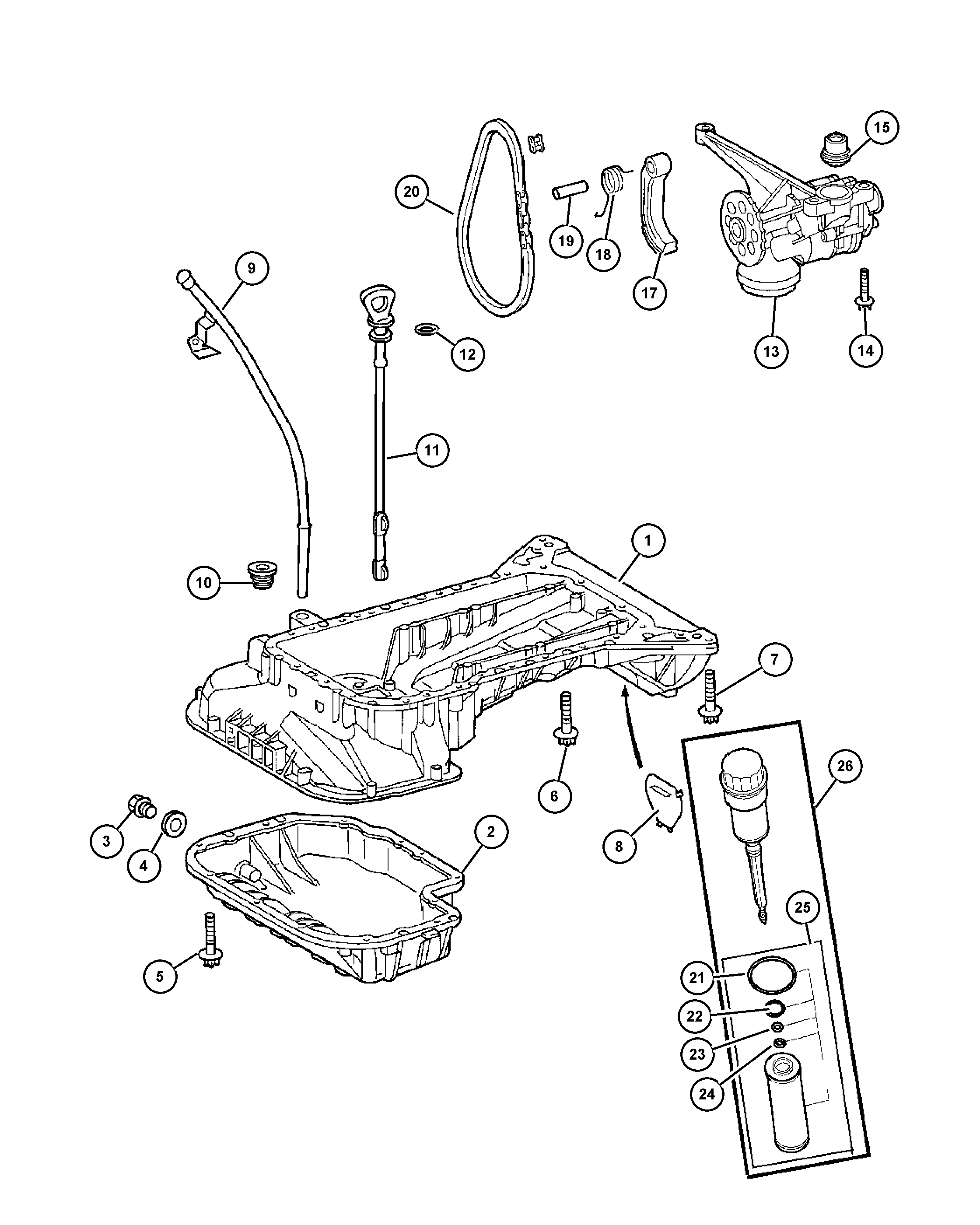 Chrysler 5073 945AA - Engine oiling [egx]: 1 pcs. onlydrive.pro