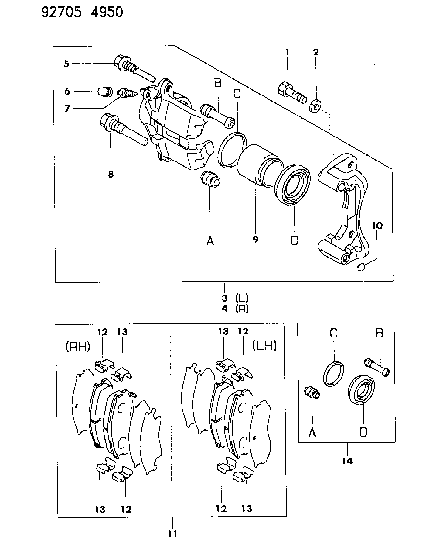 Mitsubishi MB92 8461 - Piduriklotsi komplekt,ketaspidur onlydrive.pro