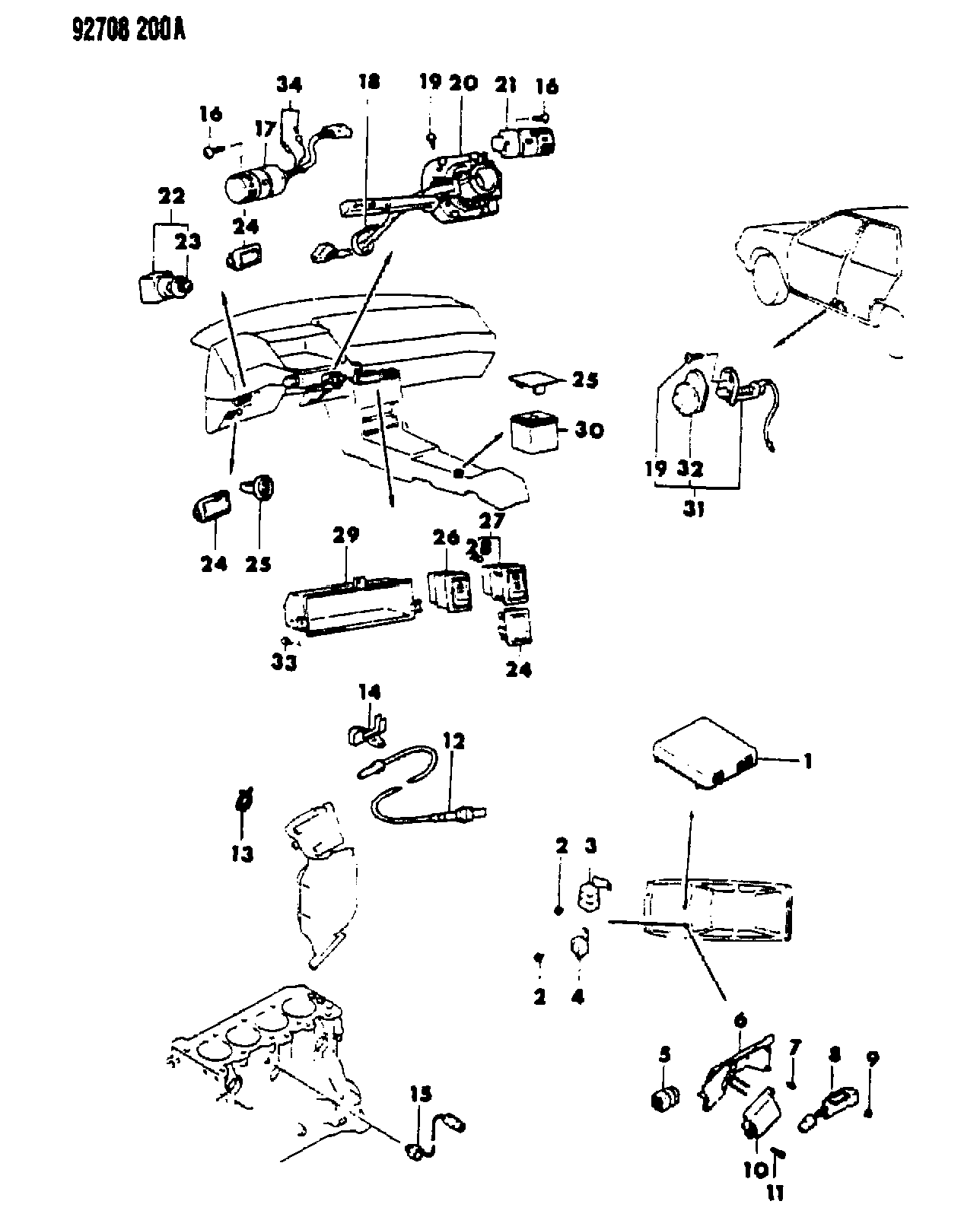 Chrysler MD 148 738 - Switches & electrical controls, 24-41 colt la onlydrive.pro