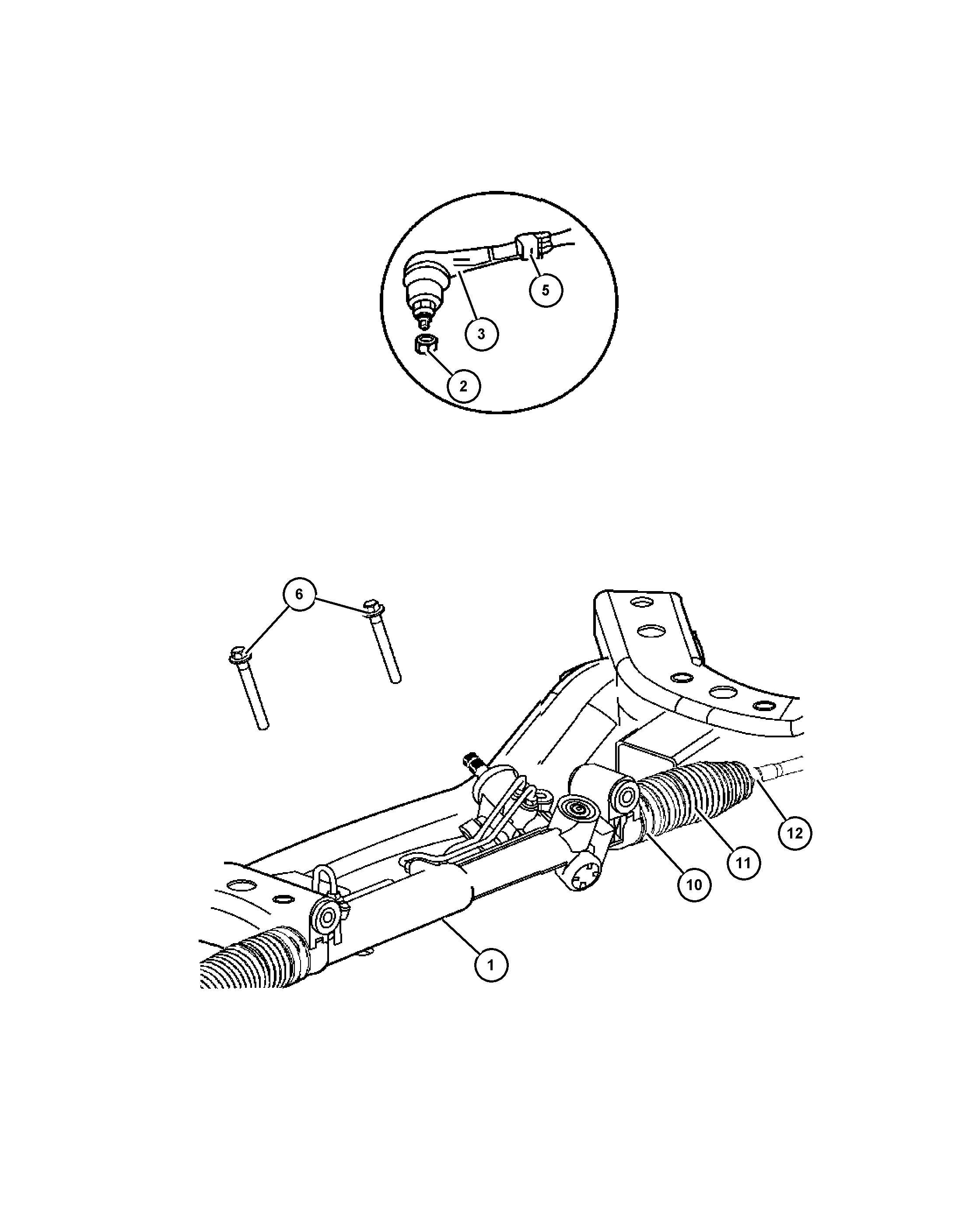 Chrysler 5201-3468AB - Gear, rack and pinion power and attaching parts: 2 pcs. onlydrive.pro