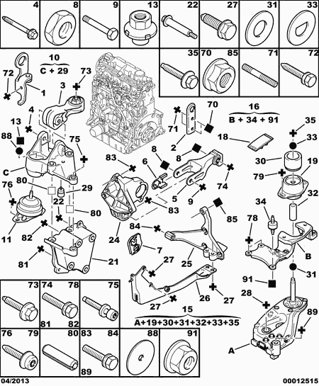 PEUGEOT 1806.50 - Fixing power unit: 01 pcs. onlydrive.pro