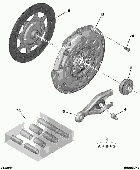 PEUGEOT 2052.P6 - Clutch wtht ret mech plate bearing buffe: 01 pcs. onlydrive.pro