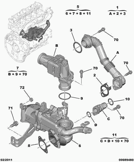 CITROËN 16 063 058 80 - Aušintuvas, išmetamųjų dujų recirkuliacija onlydrive.pro