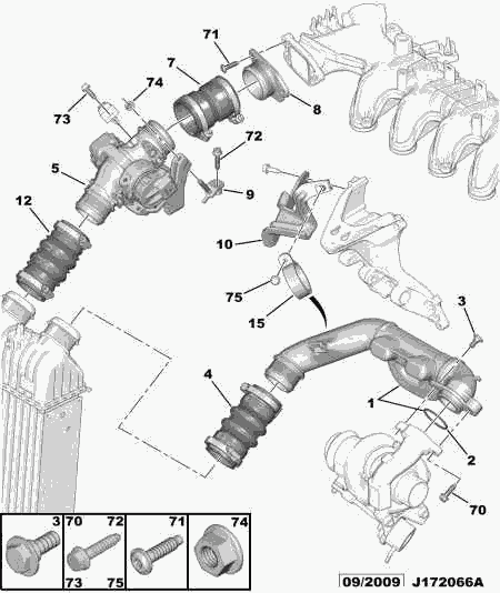 PEUGEOT 0382 GW - Turbo air piping: 01 pcs. onlydrive.pro