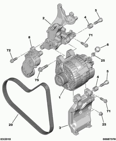 PEUGEOT (DF-PSA) 96 780 488 80 - Alternator and fixings: 01 pcs. onlydrive.pro