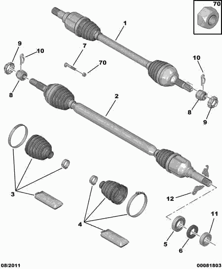 CITROËN 3293 G4 - Driveshaft: 02 pcs. onlydrive.pro