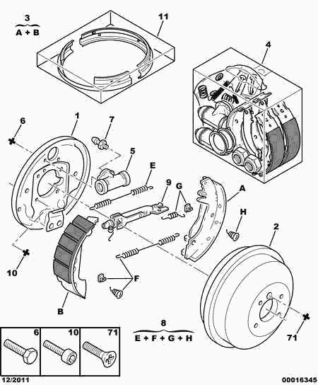 CITROËN 4308 61 - Accessory Kit, brake shoes onlydrive.pro