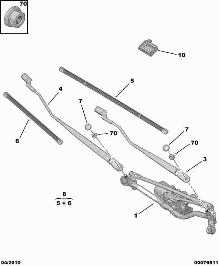 CITROËN 6423 J3 - Windscreen wiper motor - conrod assy: 01 pcs. onlydrive.pro