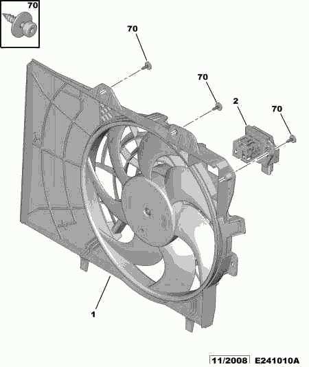 Opel 1253 Q0 - Engine motor driven fan tube: 01 pcs. onlydrive.pro