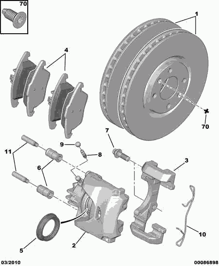 PEUGEOT (DF-PSA) 4253.97 - Front brakes disc caliper friction pad: 01 pcs. onlydrive.pro