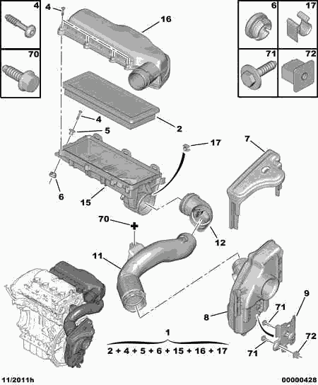 CITROËN 1440 E4 - Air Filter, engine onlydrive.pro