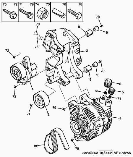 PEUGEOT 5751.A2 - Belt Tensioner, v-ribbed belt onlydrive.pro