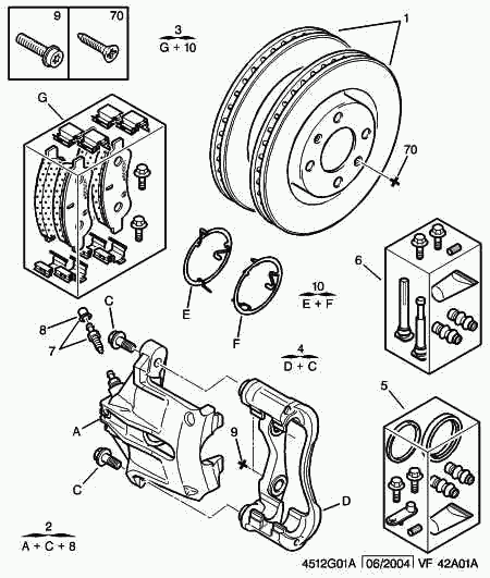 CITROËN 4253 42 - Front brakes disc caliper friction pad: 01 pcs. onlydrive.pro