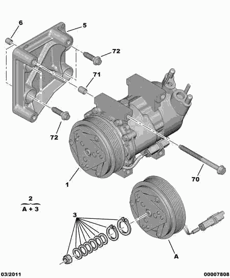 CITROËN 6453.LF - Air conditioned compressor detail: 01 pcs. onlydrive.pro