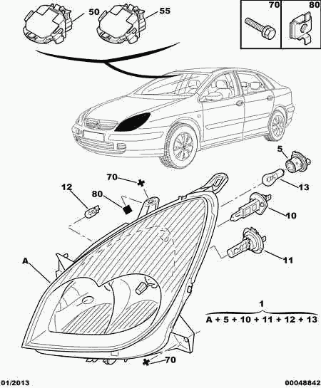 CITROËN 6216 A8 - Headlight - glass - lamp: 02 pcs. onlydrive.pro