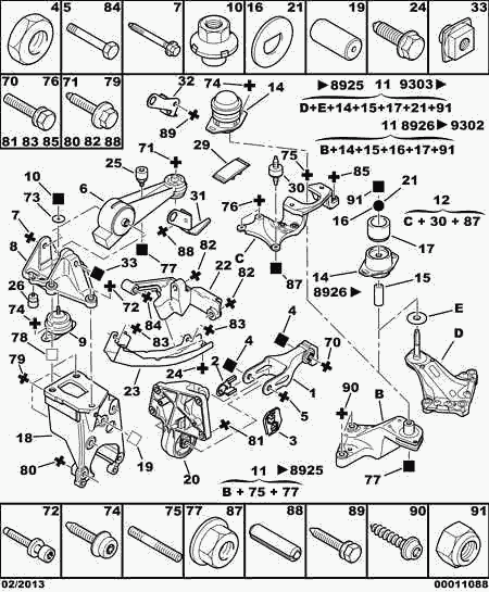 CITROËN 1807 N2 - Fixing power unit: 01 pcs. onlydrive.pro