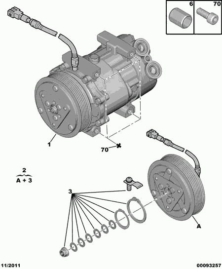 CITROËN 6453.CL - Air conditioned compressor detail: 01 pcs. onlydrive.pro