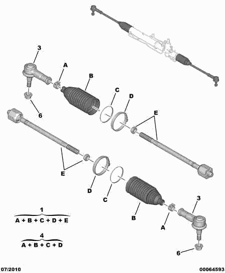 CITROËN 3812.F0* - Steering rack components: 02 pcs. onlydrive.pro