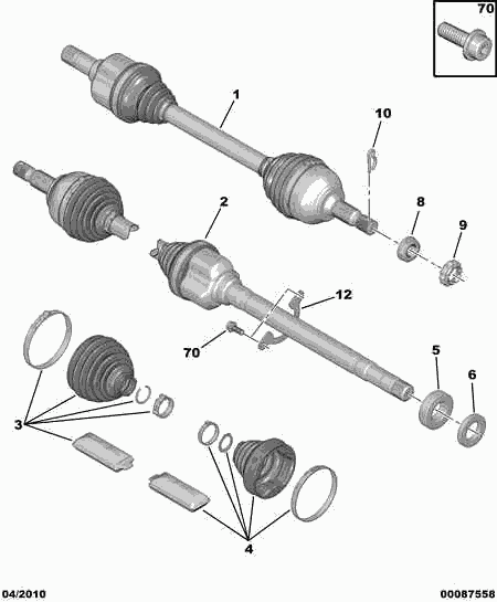 Opel 3293 C7 - Driveshaft: 02 pcs. onlydrive.pro