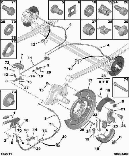 PEUGEOT 4746 17 - Trosas, stovėjimo stabdys onlydrive.pro