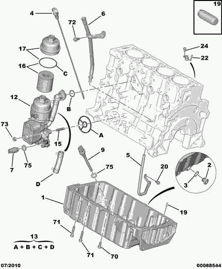 PEUGEOT 1103.L4 - Seal, oil cooler onlydrive.pro