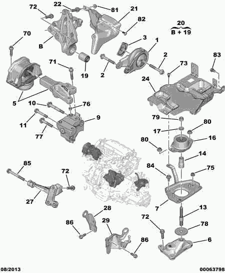 PEUGEOT 1806 87 - Fixing power unit: 01 pcs. onlydrive.pro