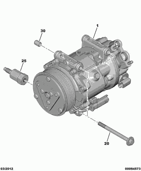 PEUGEOT (DF-PSA) 6453 RV - Air conditioned compressor detail: 01 pcs. onlydrive.pro