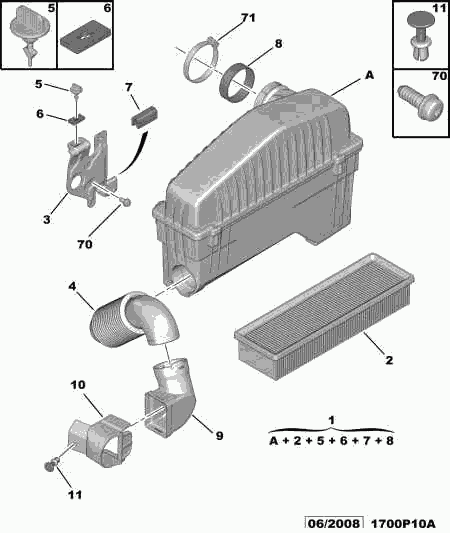 PEUGEOT 1444 CZ - Air Filter, engine onlydrive.pro