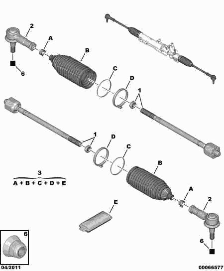 PEUGEOT 4066.79 - Bellow Set, steering onlydrive.pro