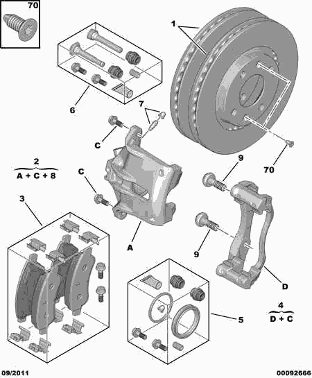 CITROËN 16 070 831 80 - Front brakes disc caliper friction pad: 01 pcs. onlydrive.pro