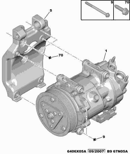 CITROËN 6453.WN - Air conditioned compressor detail: 01 pcs. onlydrive.pro