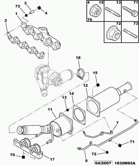 CITROËN 0349.J2 - Tihend, väljalaskekollektor onlydrive.pro