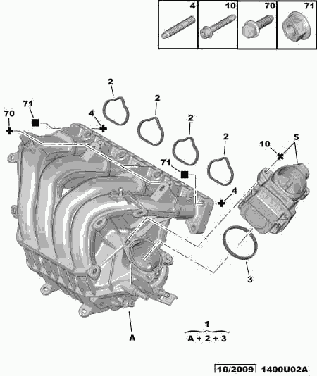 PEUGEOT (DF-PSA) 0348 S2 - Intake manifold air distributor: 04 pcs. onlydrive.pro