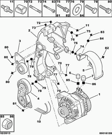 CITROËN 5750 YZ - Alternator and fixings: 01 pcs. onlydrive.pro