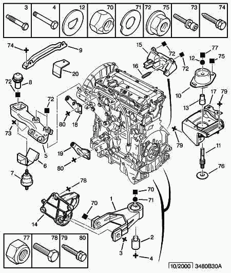 PEUGEOT 1807 N0 - Fixing power unit: 01 pcs. onlydrive.pro