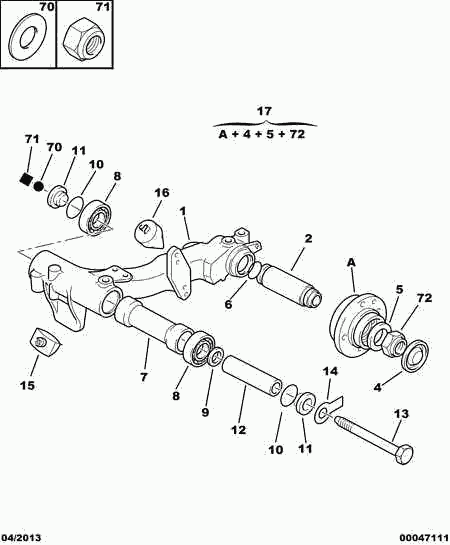 Opel 3748.29 - Rear arms stops hubs bearings: 02 pcs. onlydrive.pro
