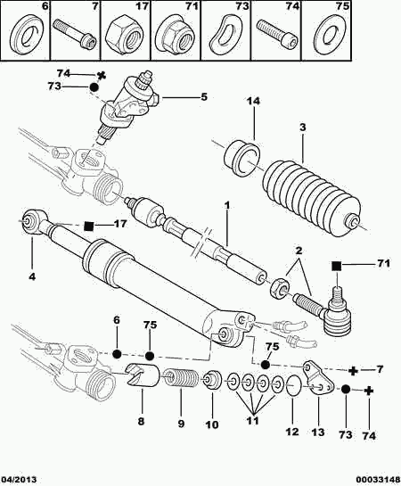 CITROËN 96 136 394 - Sisemine rooliots,roolivarras onlydrive.pro