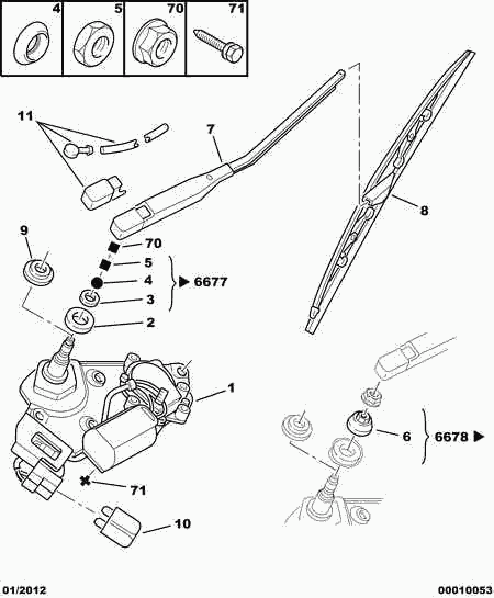 PEUGEOT (DF-PSA) 6426 KC - Rear window wiper: 01 pcs. onlydrive.pro