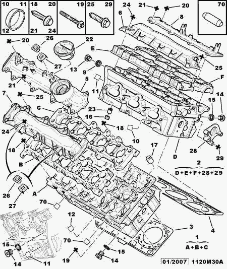 PEUGEOT 0204 86 - Bolt Kit, cylinder head onlydrive.pro