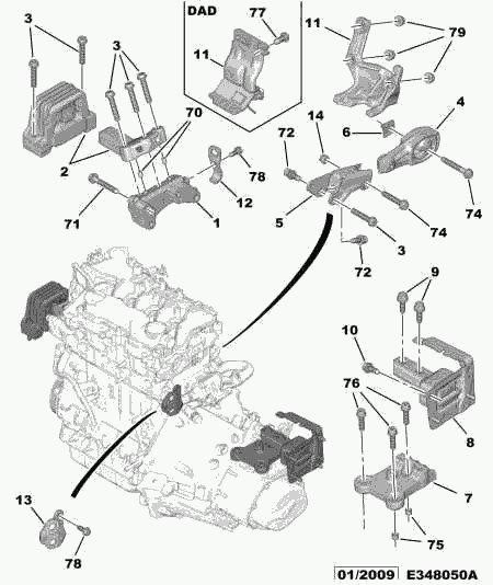 CITROËN 1806.J8 - Fixing power unit: 01 pcs. onlydrive.pro