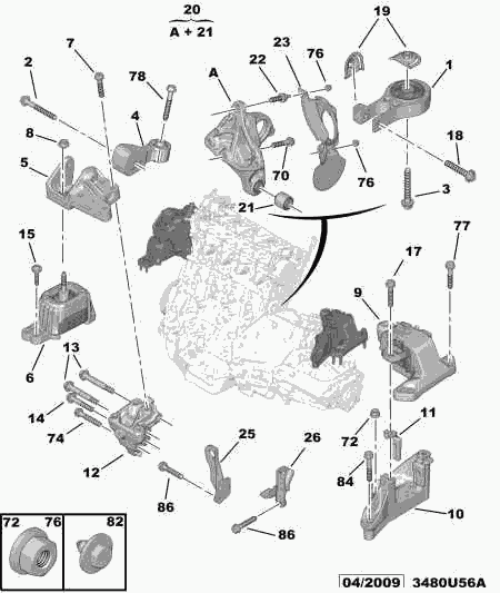 CITROËN 1839 J9 - Holder, engine mounting onlydrive.pro