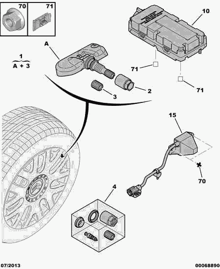 PEUGEOT 5430 93 - Wheel Sensor, tyre pressure control system onlydrive.pro