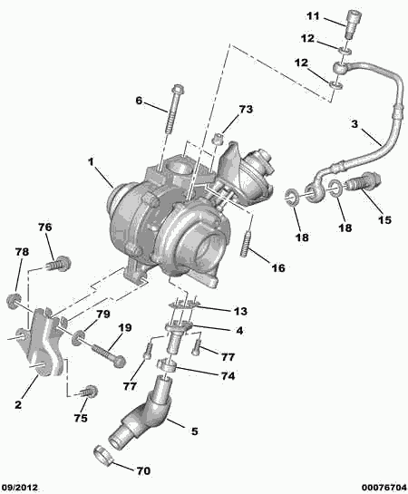 PEUGEOT (DF-PSA) 0375 P4 - Turbo charger oil return hose: 01 pcs. onlydrive.pro