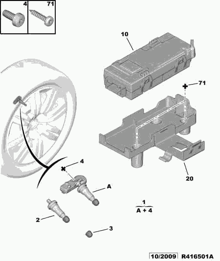 PEUGEOT (DF-PSA) 5430 H1 - Loss tire pressure detector: 04 pcs. onlydrive.pro