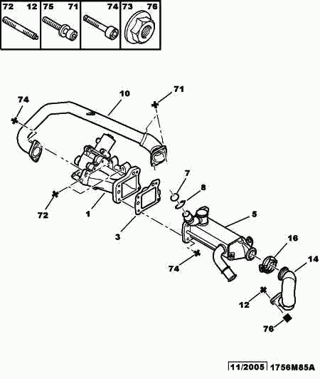 CITROËN 1618 T1 - Gas recycling circuit: 01 pcs. onlydrive.pro