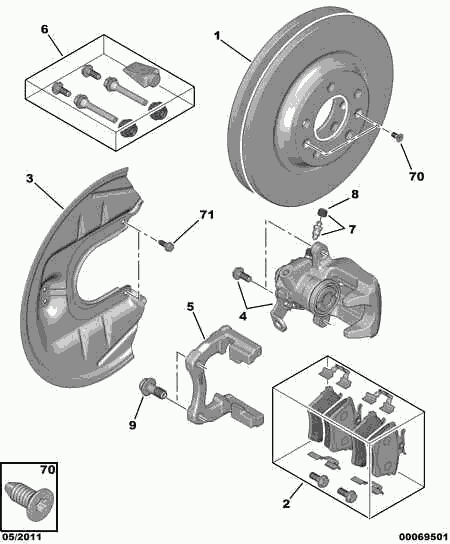 CITROËN 4401.G4 - Rear brake disc caliper friction pad: 01 pcs. onlydrive.pro