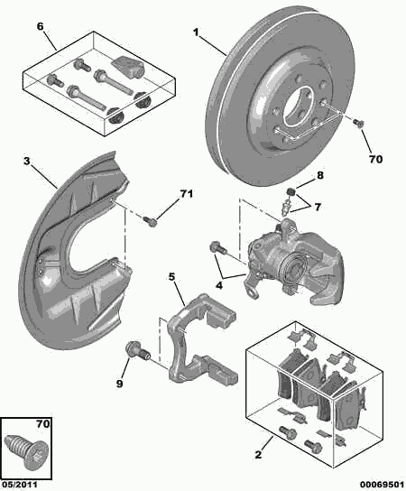 PEUGEOT 4401 G4 - Rear brake disc caliper friction pad: 01 pcs. onlydrive.pro